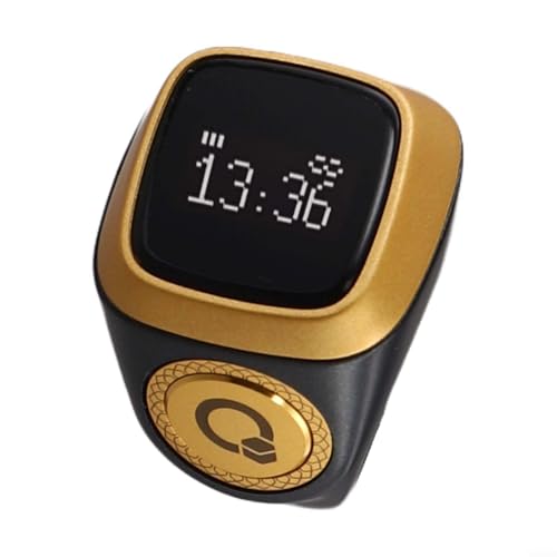 IQibla Smart for Zikr Ring with Digital Counter, Vibration Reminder, for OLED Display, 40mAh for battery and Prayer Time Alerts for Muslims, Black(20mm black) - size: 20mm black