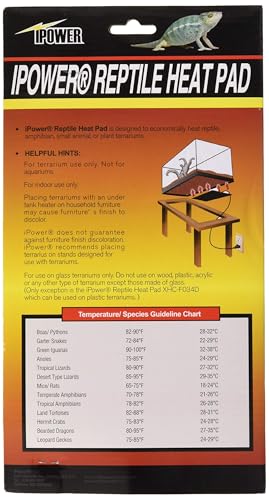 iPower 6 by 8-Inch 8W Reptile Heat Mat, LCD Digital Aquarium Thermometer, Under Tank Warmer Terrarium Heat Pad for Turtles Lizards Frogs and Other Small Animals - size: 6" x 8", style: Heat Pad + Thermometer