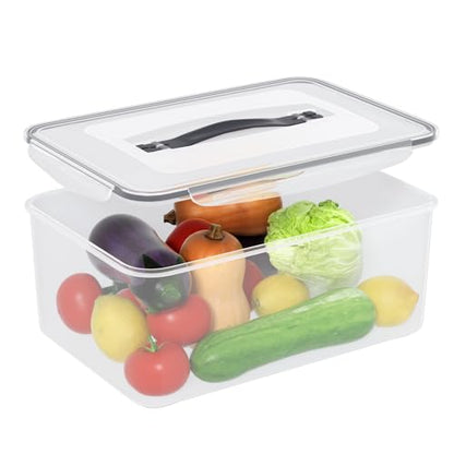 4 Pack Airtight Clear Plastic Food Storage Containers, 15 Quart | Plastic Box with Sealed Lid for Refrigerator Organization, Dry Goods Storage, Dough Proofing, Marinated Meat
