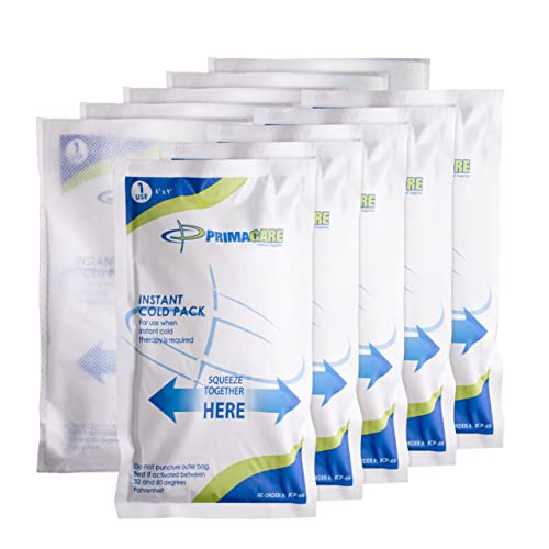 Primacare PCP-69 Instant Cold Packs (6” x 9”) – 24 Disposable Ice Packs with Non-Woven Covers for Pain Relief, Swelling, Inflammation, Sprains, Toothaches, First Aid, for Athletes & Outdoor Activities - size: 6" x 9"