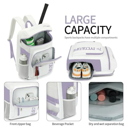 gym duffel bag backpack wrestling bag with shoe compartment 4 kinds of back method waterproof sports walking laptop - color: D-light Purple