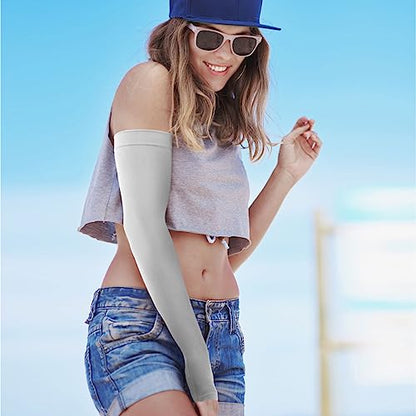 GOUNOD Gardening Sleeves to Cover Arms for Women with Thumb Holes-Sun Protection SPF Cooling Driving UV Blocking - color: 6 Pairs:black,grey