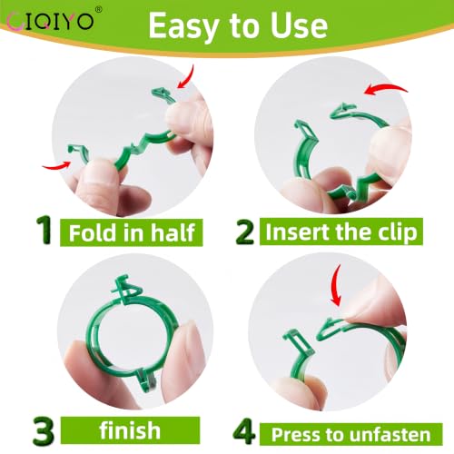 Plant Support Clips,Plastic Clips for Securing Plants,Tomato Vine Clips,Plant Fixing Clips,Garden Clips for Climbing Plants,Grape and Vine Vegetables (100, Light Green) - color: Light Green