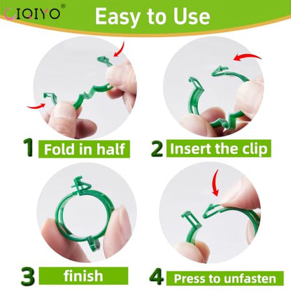 Plant Support Clips,Plastic Clips for Securing Plants,Tomato Vine Clips,Plant Fixing Clips,Garden Clips for Climbing Plants,Grape and Vine Vegetables (200, Light Green) - color: Light Green