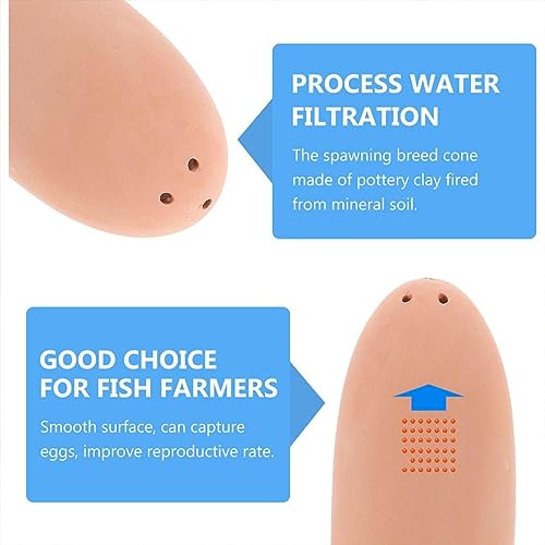 Fish Breeding Cones Cave, Ceramic Angelfish Spawning Barrels with Grid Isolation Spawning Slates Fish Tank Reproduction Ornament Slate Rocks Aquarium,M - size: Medium