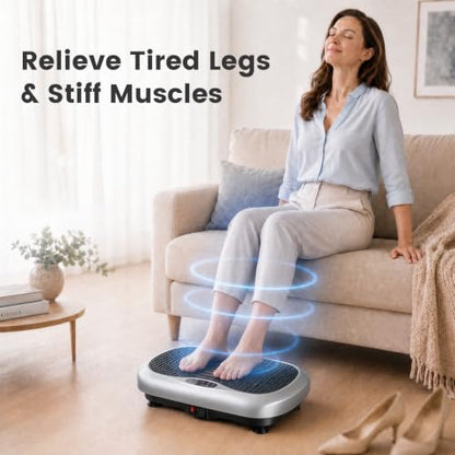 Natini Vibration Plate Exercise Machine - Power Vibrating Plate for Lymphatic Drainage,Whole Body Workout Machine for Women Weight Loss Home Fitness, - style: Silver