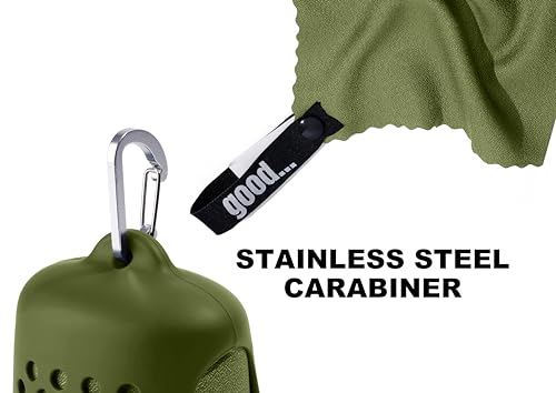 Quick Dry Towel - Super Absorbent Fast Drying - Travel, Camping, Gym & Sports - Army Green Nanofiber - color: Army Green