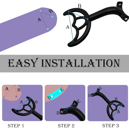 Ceiling Fan Blades Arms Replacement, 4 Pcs 52" Fan Blade Replacement Parts Mounting Bracket Kit for Replacing The Worn Fan Blades, Black - color: Black