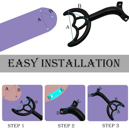 Ceiling Fan Blades Arms Replacement, 4 Pcs 52" Fan Blade Replacement Parts Mounting Bracket Kit for Replacing The Worn Fan Blades, Black - color: Black