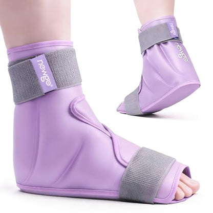 NEWGO Ice Pack Foot Ankle Ice Pack Wrap for Plantar Fasciitis, Foot Surgery Recovery, Hot Cold Therapy Ice Boot Foot for Bunions, Ankle Injury, Swelling, Burning Feet - Purple - color: Purple
