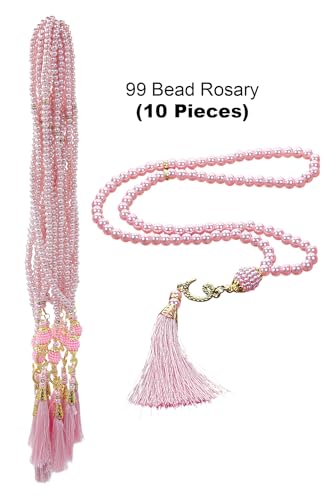 ihvan online, Tasbih Prayer Beads 99, Pack of 10, Muslim Prayer Bead, Islamic Rosary Bead, Dhikr, Tasbeeh Bulk, Misbaha, Masbaha, Tespih, Islamic Gift for Ramadan & Mawlid & Hajj Umrah - color: Pink-Modell 2
