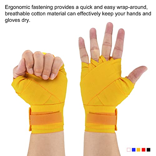 PATIKIL Boxing Hand Wrap Elastic Martial Arts Fist Bandages for Thai Kickboxing - color: Red