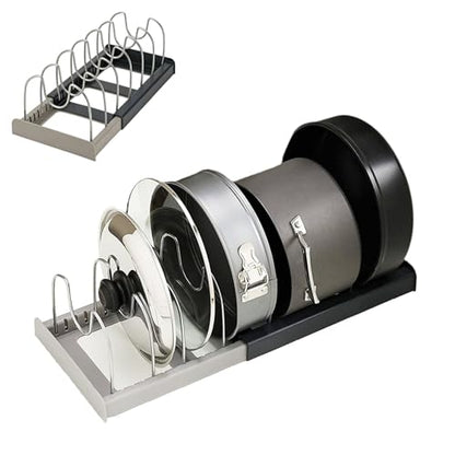 Pot Lid Rack and Baking Pan Cookware Storage Organizers Inside Cabinet for Under Cabinet
