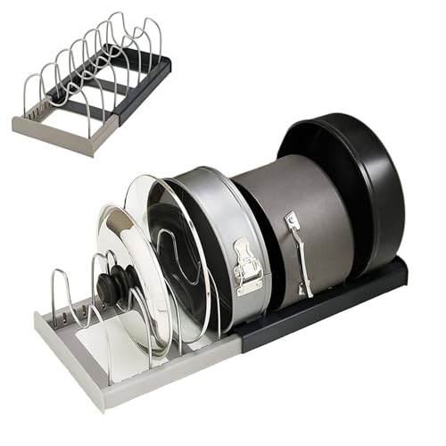 Pan Pot Lid Organizers Inside Cabinet,Pots and Pans Organizer under Cabinet