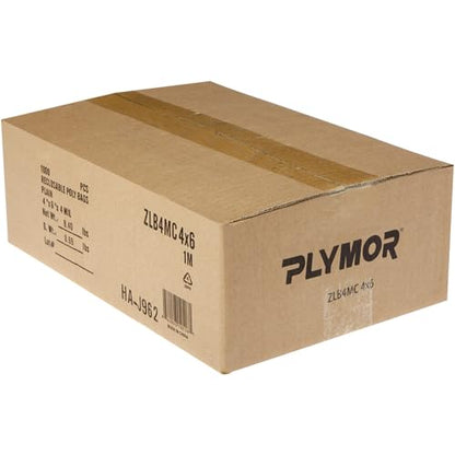 Plymor 4 x 6 inch, 4 Mil Zipper Reclosable Bags (Case of 1,000) | Heavy-duty plastic for hardware, crafts, beads, jewelry, cosmetics, candy, snacks & small parts - size: 4" x 6" (1,000 Count)