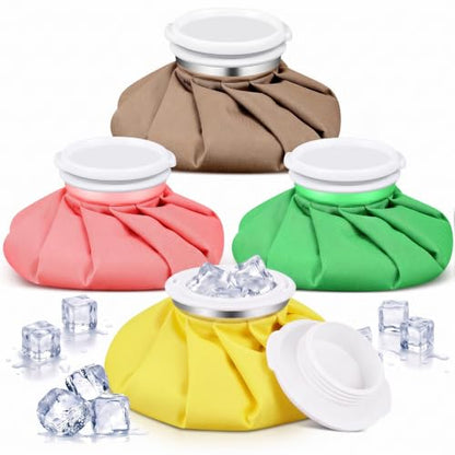 Honoson 4 Pack Reusable Ice Pack for Injuries, Ice Bags Hot Water Bag for Hot & Cold Pain Relief No-Leak Elastic Breathable for Muscle, Joint Pain Swelling, Sports & Home Use(Vivid Pure Style) - style: Vivid Pure Style