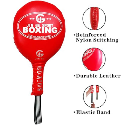 Boxing Paddles, Boxing Pads, Two-Panel Target, Louder Impact Sound | Strike Pads Punching Paddles for MMA Martial Arts,2 Pack - color: RED