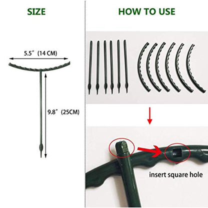 Belit 8 Pack Small Plant Support Plant Stakes, Garden Flowers Green Plant Support Ring, Planter Support Ring for Schlumbergera, Clivia, Vegetables, 5.5" Wide x 9.8" High - size: 5.5" x 9.8"