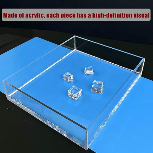 Acrylic Water Tank Deep and Shallow Sink Five-Sided Tray, 2 in Thickness Fish Tank Shooting Transparent Water Tank Pool, Food and Cosmetics Storage Box - size: 50x40x6cm/19.7x15.7x2.3in