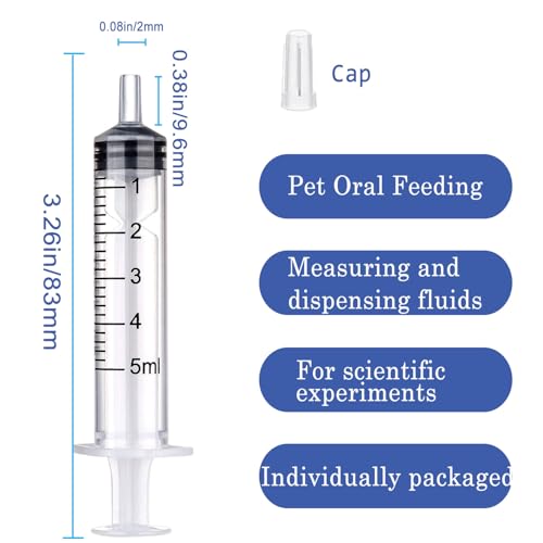 5ml Syringe for Liquid,Syringe Without Needle,Sterile Individually Packed 20pcs. - size: 5ml-20pcs