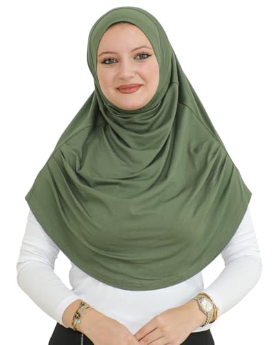 Prien Ready To Wear Hijab For Women, Instant Turban, Soft Muslim Scarf For Prayer, Long Hijabs, Islamic Clothes, Jersey Abaya - color: Khaki