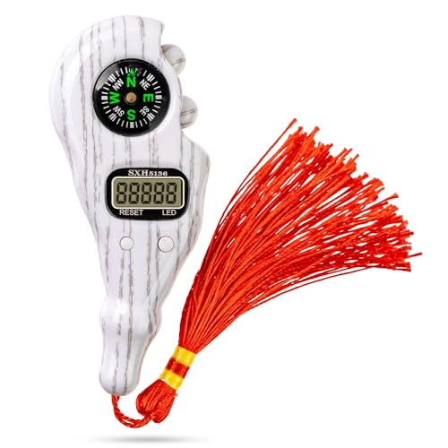 Digital Finger Tasbih with Compass & Night Light - Islamic Prayer Beads Counter, Finger Counter for Dhikr, Meditation, Relaxation, and Healing - color: Snow White