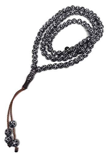 Muslim Tasbih 99 Beads AMN-241 Islam Prayer Rosary Islamic Worship Prayer Misbaha Ceremony Religious Eid Ramadan Gift (Black) - color: Black