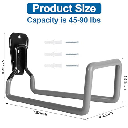 PeoMev Garden Hose Holder Metal Garden Hose Reel Wall Mounted Hose Hanger | Heavy Duty Water Hose Holders for Outside Water Hose Storage - color: Gray