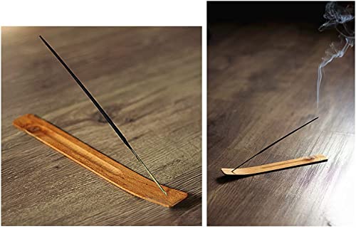 TRENDBOX 100pcs Handmade Plain Wood Wooden Incense Stick Holder Burner Ash Catcher Natural Design Buddhist - size: 100 pcs