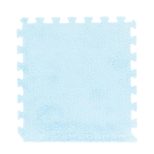 10pcs 30 cm/11.8 in Foam Puzzle Floor Play Mat,Interlocking Carpet Tiles for Home Gym and Fitness Room (Light Blue) - color: Light Blue