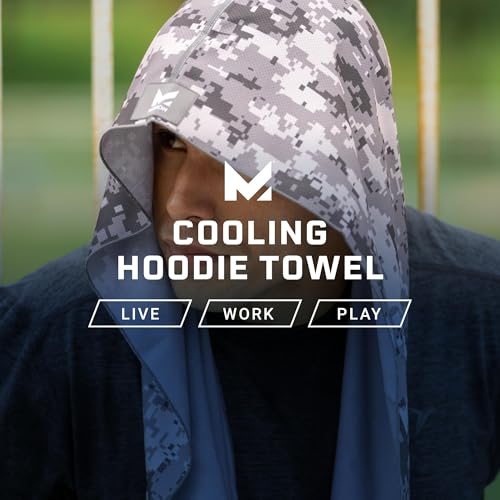 MISSION Cooling Hoodie Towel, Evaporative Cool Technology, Cools Instantly When Wet, UPF 50 Sun Protection, Contours Your Head to Stay in Place, Great for Sports, Fitness, Gym - color: Astra Lapis Blue