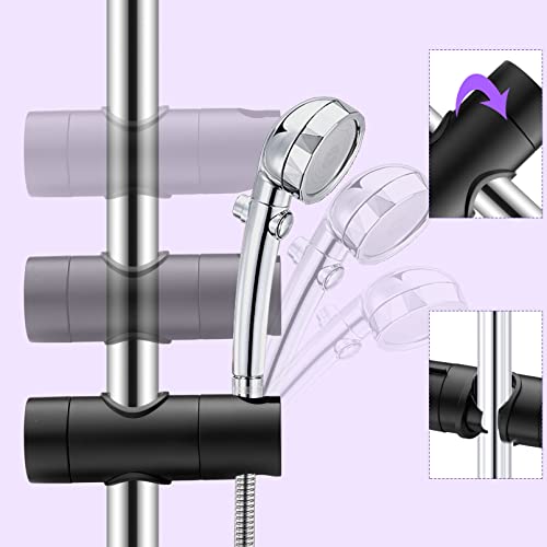Shower Head Holder for Slide Bar Adjustable,18-25MM O.D. Black | Hand Shower Bracket Holder for Slide Bar Slider Clamp Bathroom Replacement,360 Degree Rotation Sprayer Holder