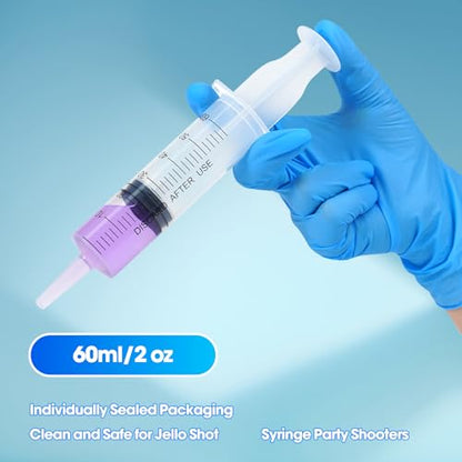 60ml Syringe for Liquid,5 Pack Large Plastic Syringes with Adapters and Cap,Individually Sealed Syringe for Feeding,Irrigation Water and Scientific Labs - size: 60ML