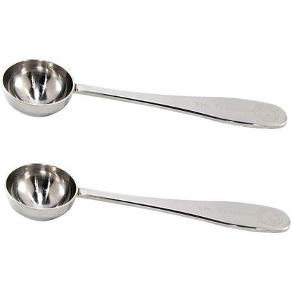 5 ml Teaspoon Measuring Scoop Spoons, Polished Stainless Steel, Set of 2 - color: Polished Stainless Steel, size: 5 ML Teaspoon Measuring Scoop Spoon
