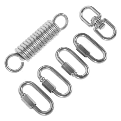1 Set Hammock Hanging Kit with Metal Springs Durable Suspension for Swing Chairs and Baskets Securely Supports Rotations for Porches and Patios