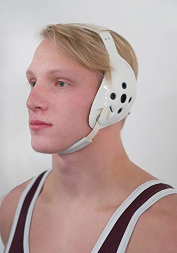 Matman Wrestling Headgear Adult Ear Guard Halo BJJ Grappling Head Guard - color: White