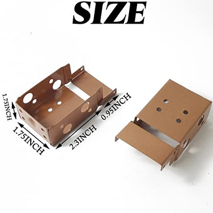 TIHOOD 6PCS 2.5Inch Blind Brackets Low Profile Box Mounting Bracket for Window Blinds (Brown)