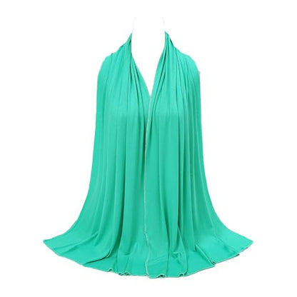 Non-see-through Premium Jersey Maxi Hijab Head Scarf Wrap for Muslim Women - color: Green