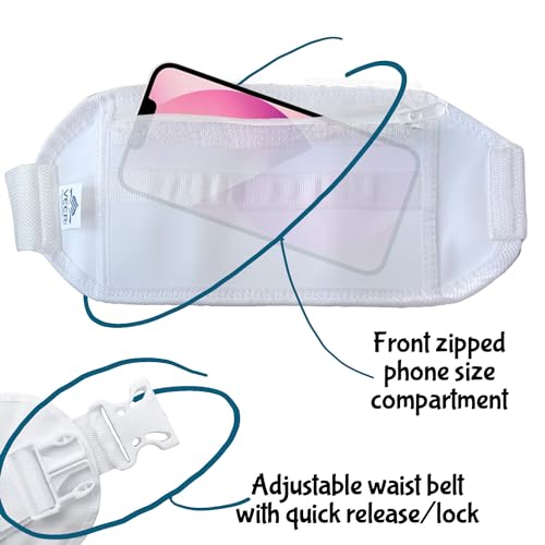 Hajj & Umrah White Waist Pouch Bag Ihram Belt Money Phone Sleeves Passport Ticket Safe