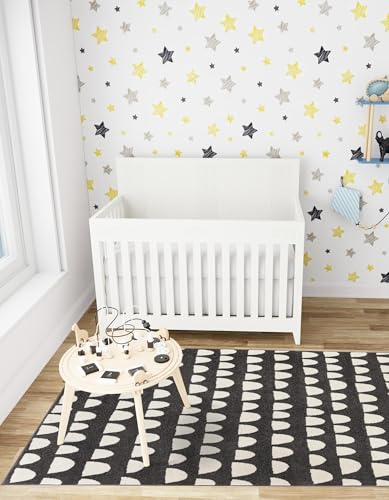 Rugs.com - Whimsy Kids Rug – 2' 2 x 3' 1 Dark Gray Easy-Clean Rug – Modern Abstract Arch Pattern for Entryway, Kitchen, and Bathroom - color: Dark Gray, size: 2'2" x 3'1" (Rectangular)