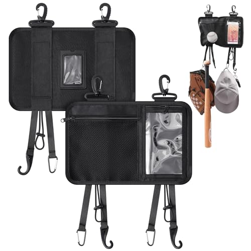 Dugout Organizer 5 in 1 Baseball Softball Gear Hook Hanger with Clips and Hooker for Fence Softball Baseball Gloves, Helmets, Batting Gloves, Balls, Phone, Bat & More