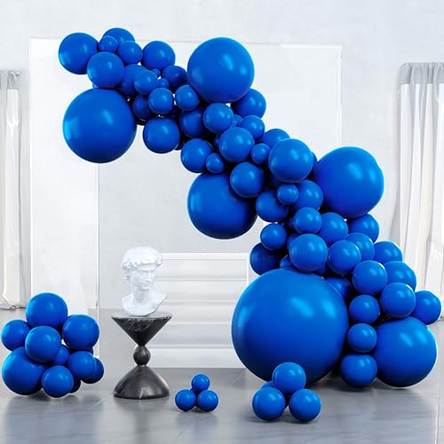 PartyWoo Royal Blue Balloons 127pcs Different Sizes Pack of 36 18 12 10 5 Inch Dark Blue Balloon Arch Kit for Baby Shower Gender Reveal Graduation Under The Sea Birthday Party Decorations Blue-Y59 - color: Blue-y59, size: 127PCS