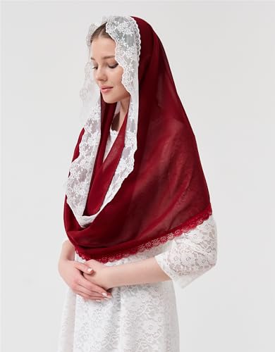 Leimandy Infinity Chapel Veil Hijab Scarf Head Wrap for Muslim V96 - color: Burgundy