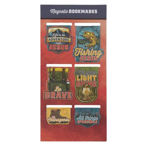 Christian Art Gifts Magnetic Bookmarks, Bible Verses, Multicolor, 6 Pack - color: Adventure With Jesus