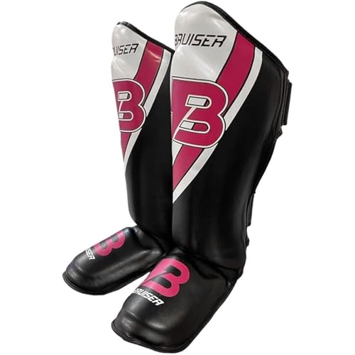 Shin Guards with Instep for MMA, Muay Thai, and Kickboxing, PU Leather, Leg and Instep Protection - size: Medium