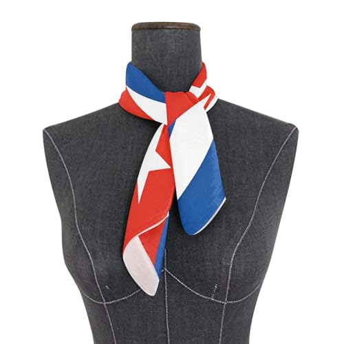 Women's Silk Scarf Square Satin Head Scarves Fashion Neck Scarf Hair Wraps Silk Bandana - color: Cuba Flag