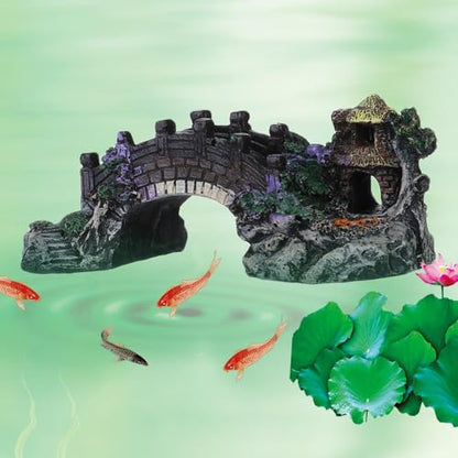 Artificial Bridge Rockery Resin Aquarium Ornaments Aquarium Accessories Retro Decoration