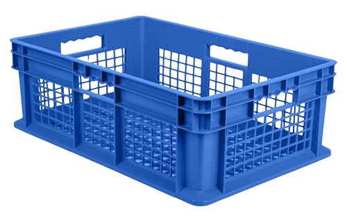 Hudson Exchange 24 x 16 x 8" (4 Pack) Mesh Straight Wall Handled Storage Container Tote, Blue - color: Blue, size: 4 Pack