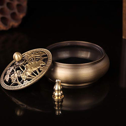 Incense Burner, Copper Incense Holder Cone Holder Gourd Incense Burner for Joss Stick, Tower Incense, Incense Coil (3 Styles) - color: Gold, 3 Pcs
