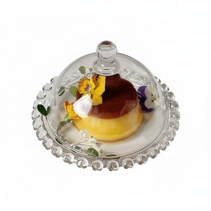 5.5 inch Glass Cake Stand with Dome,Small Cake Stand Dessert Serving Tray | Glass Cake Dome with Base Serving Dishes and Cloche Cover,Cake Holder Server for Cheese, Candy, Christmas,Birthday,Party - color: 02